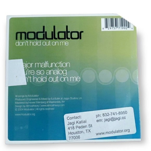 Modulator - Don't Hold Out On‎ Me [2004 Promotional CD] - Picture 2 of 2